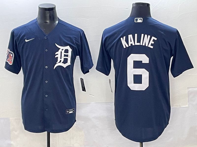 Men 2025 Detroit Tigers #6 Kaline Dark Blue Game Nike MLB Jersey style 5